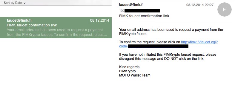 FIMK Faucet email